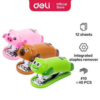 Bấm kim mini deli thú cute
