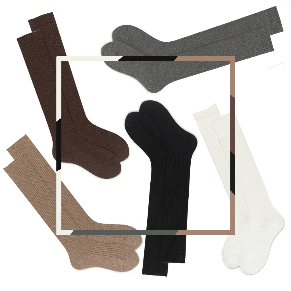 Vớ cổ cao nữ Dài đến đầu gối Tất cao cổ dài nữ Ngang gối Cá tính Cao cấp Thời trang Hàn Quốc