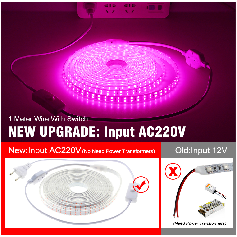 Đèn LED Trồng Cây Trong Nhà Có Thể Uốn Cong 220V 180D Đèn Led Kích Thích Tăng Trưởng Cho Cây Trồng 2/3/4/5/6/8/10/15M