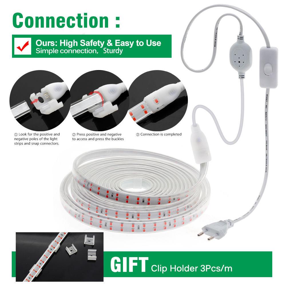 Đèn LED Trồng Cây Trong Nhà Có Thể Uốn Cong 220V 180D Đèn Led Kích Thích Tăng Trưởng Cho Cây Trồng 2/3/4/5/6/8/10/15M