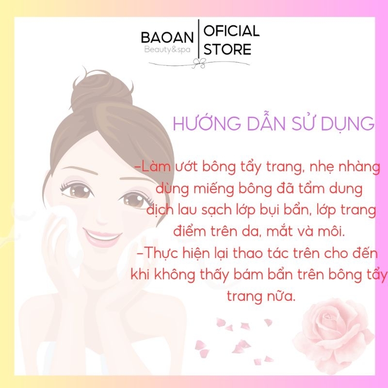 Bông tẩy trang 100% cotton tự nhiên, thấm hút tốt, mềm mại và mịn màng