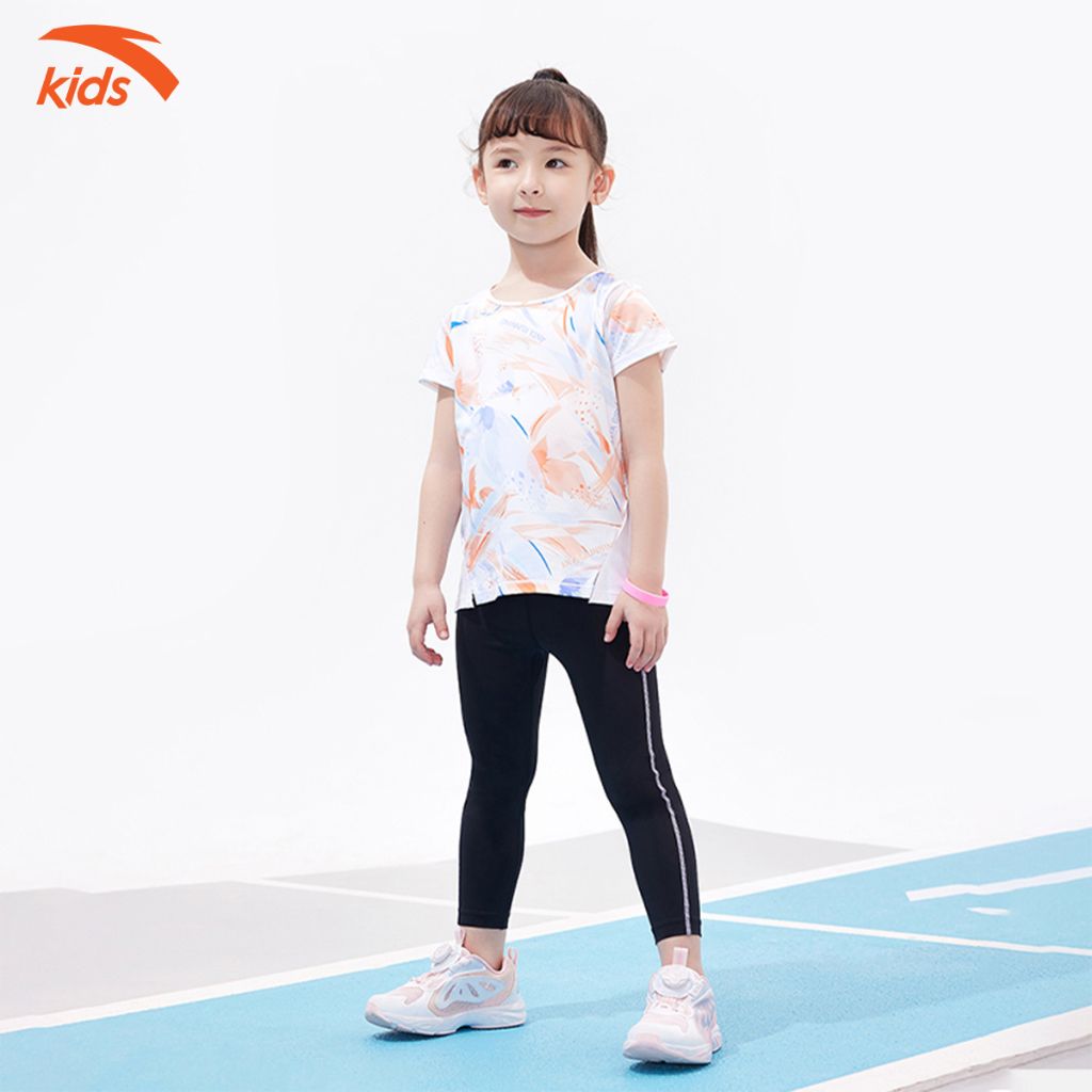 Áo phông bé gái Anta Kids, dòng thể thao, chất liệu Polyester co giãn 4 chiều W362329117