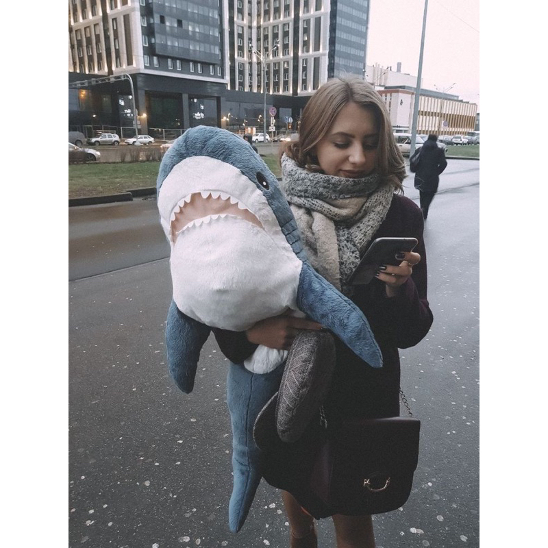 Gấu bông cá mập shark xanh size to ôm ngủ decor phòng dễ thương cho bé|Gauxinhcorner