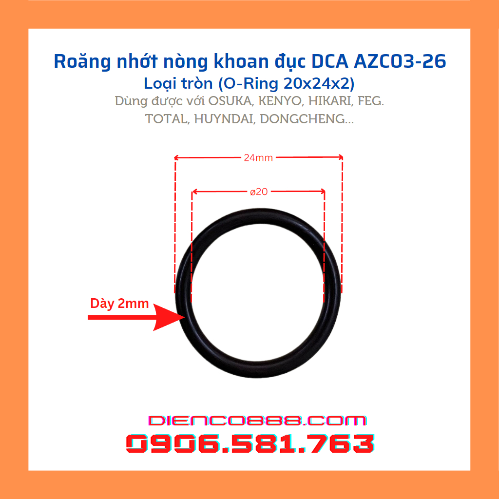 (Combo 5 cái) Roăng nòng khoan đục 2 chế độ Osuka, Hikari, Mudi - Các dòng máy khoan đục mũi 14ly - Roăng cao su chống x