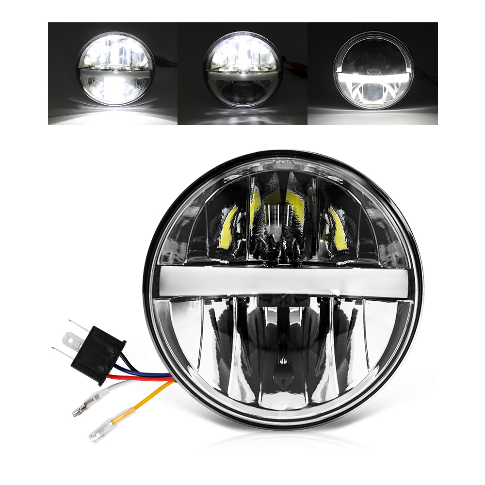 Đèn Pha LED 5.75 5-3 / 4 Inch Chuyên Dụng Cho Xe Mô Tô Harley Dyna Sportster XL 1200 883