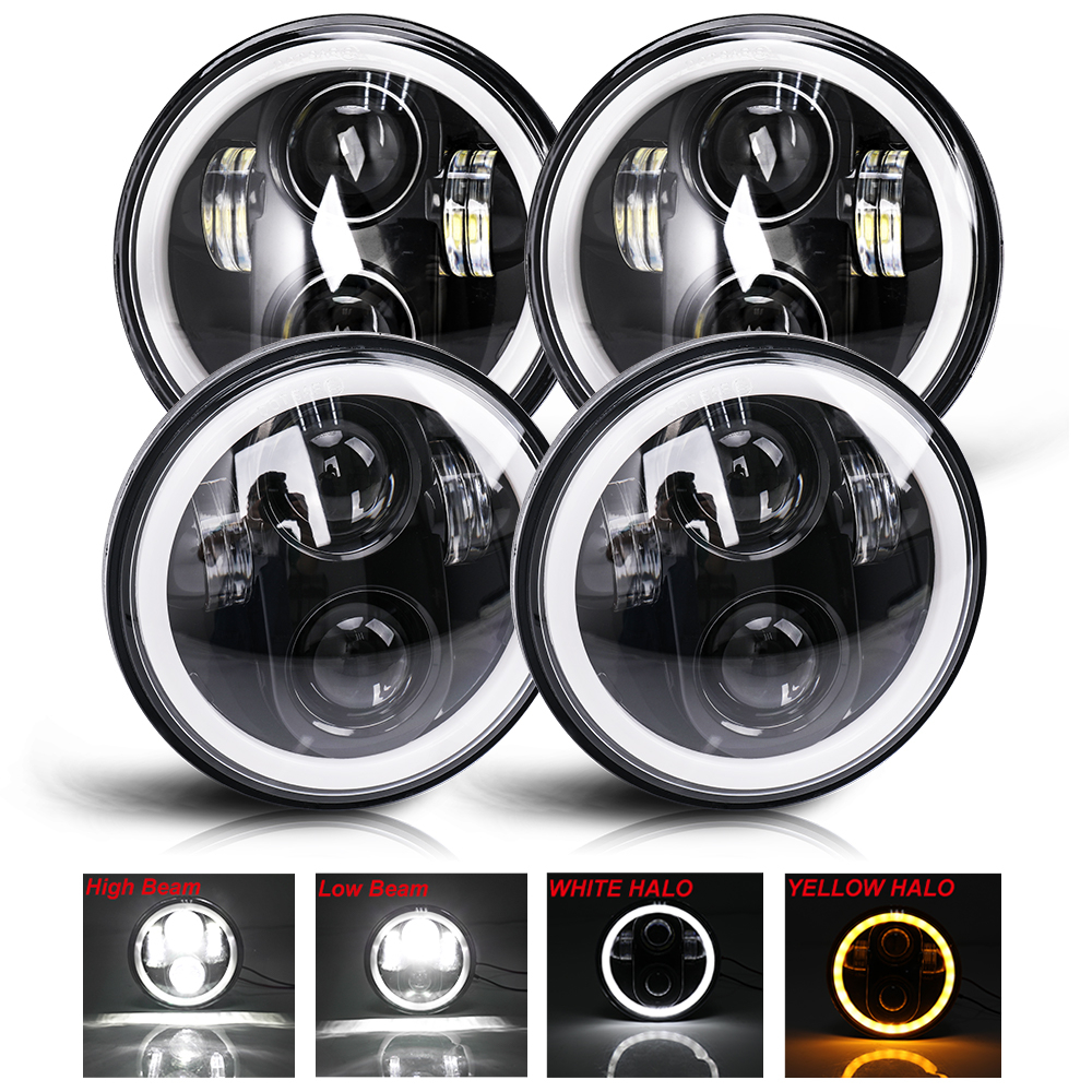 5.75Inch Xe Máy Lampu Depan LED Cho Dyna Softail Sportster 883 XL883 FXCW 5 3/4 "LED DRL Máy Chiếu Đèn Pha Xe Máy