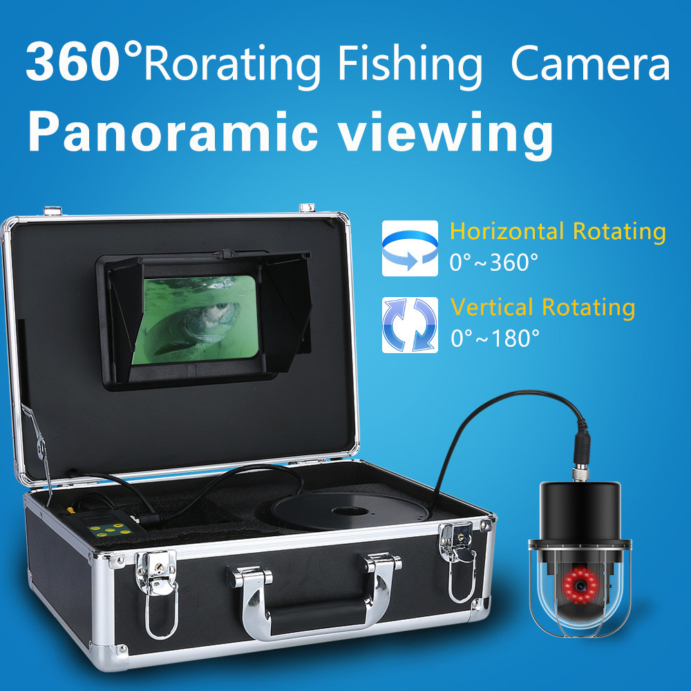Camera dưới nước xoay 360 độ có hồng ngoại, sâu 100 mét,quay video và chụp hình dưới nước, màn hình 9 inch