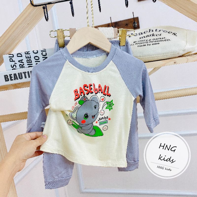 Bộ  dài tay cho bé, bộ đi học cho bé trai bé gái, bộ dài tay mùa hè hàng loại 1