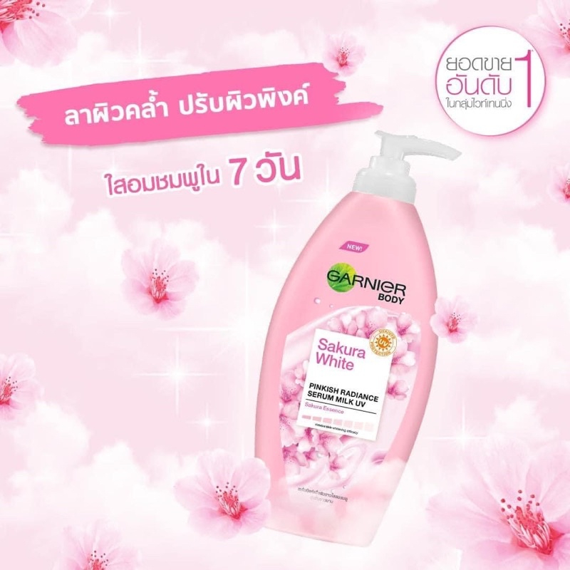 Sữa dưỡng thể trắng hồng rạng rỡ Garnier Body Lotion Serum Milk UV 400ml [Exp 06/2024]