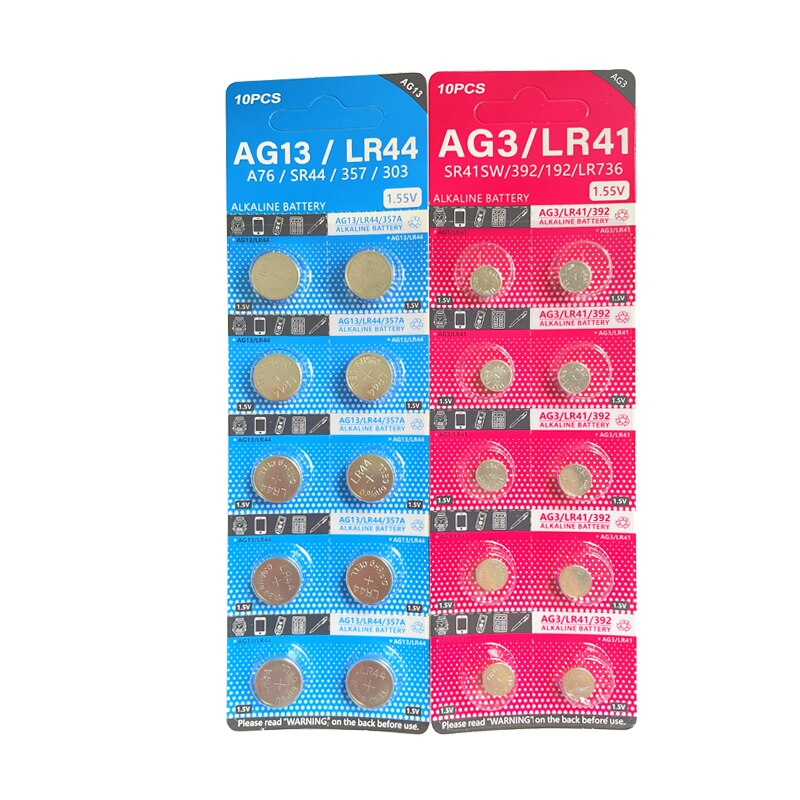 Vỉ 10 viên Pin Cúc Áo 🌻 LR44-AG13 / LR41-AG3 🌻 Pin đồng hồ điện tử, đồ chơi, máy trợ thính