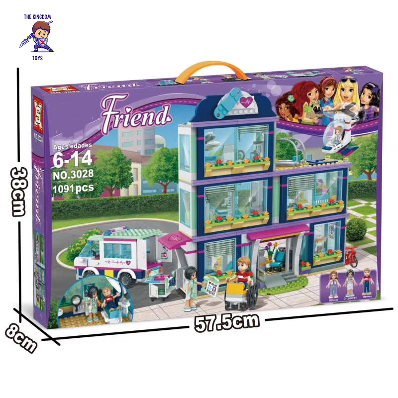 Đồ Chơi Lắp Ráp Kiểu Mô Hình Bệnh Viện Cấp Cứu Thành Phố Nhân Ái Heartlake Hospital Đồ Chơi Bé Gái 3028