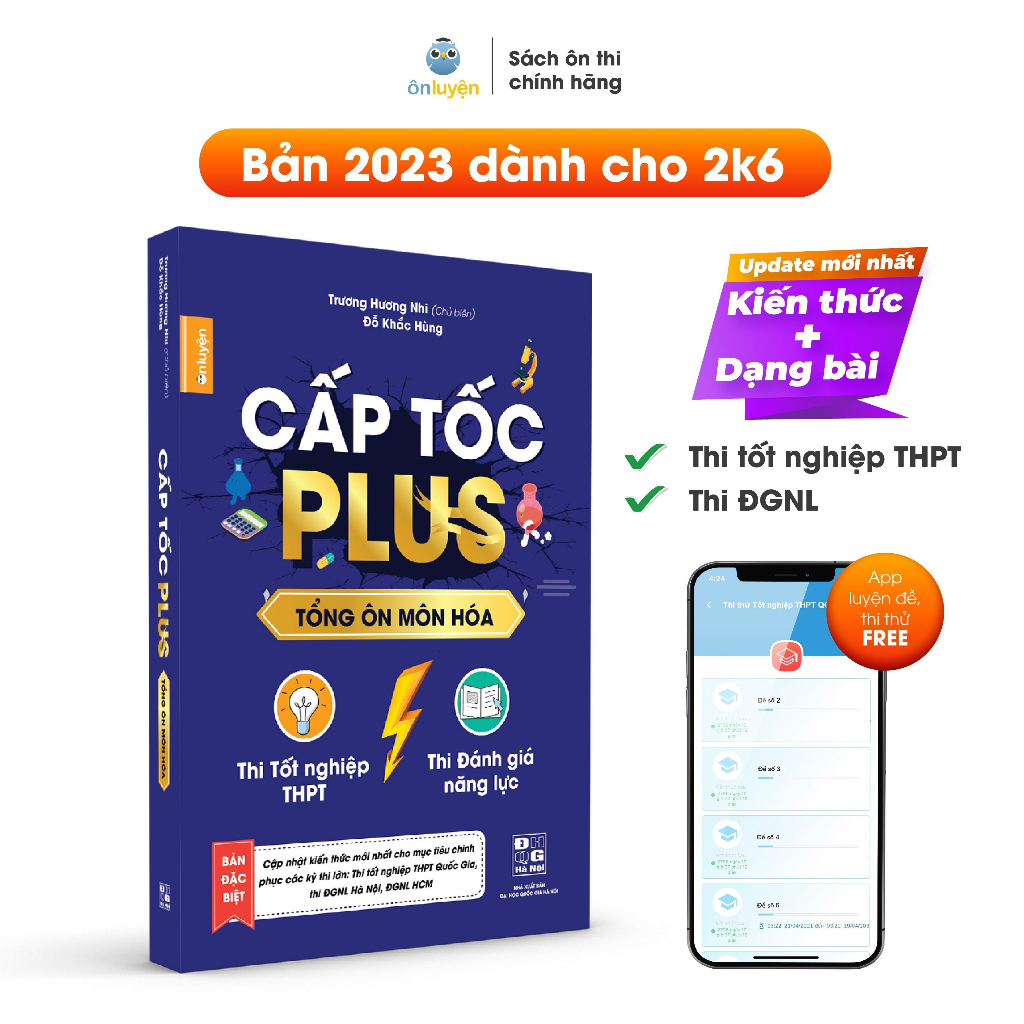 Sách Hóa 12- Cấp tốc Plus môn Hóa dành cho 2k6 ôn thi tốt nghiệp, thi ĐGNL HN, HCM (bản mới nhất 2023)