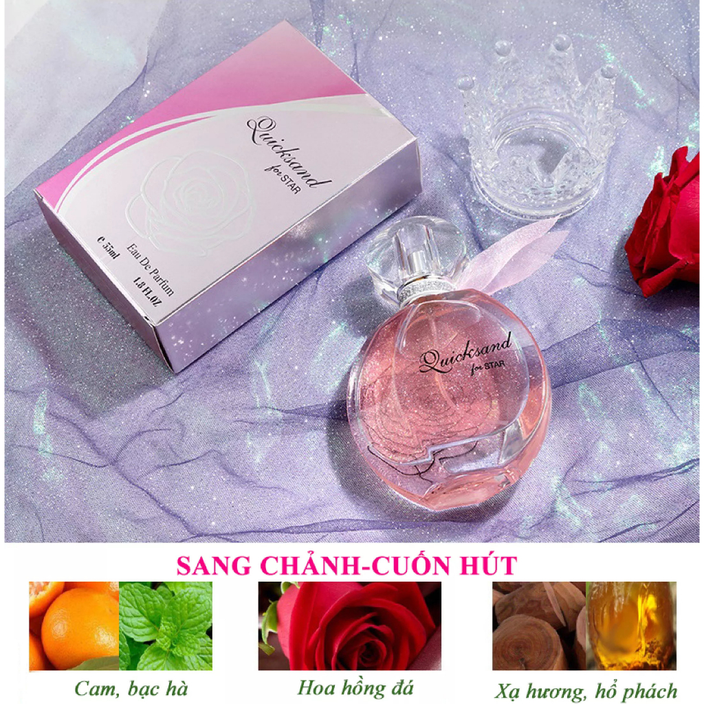Nước Hoa Nữ Thơm Lâu Quicksand Lưu Hương 8 Giờ Mùi Hương Nhẹ Nhàng, Tự Tin, Cuốn Hút Mọi Ánh Nhìn, Thể Tích 55ml