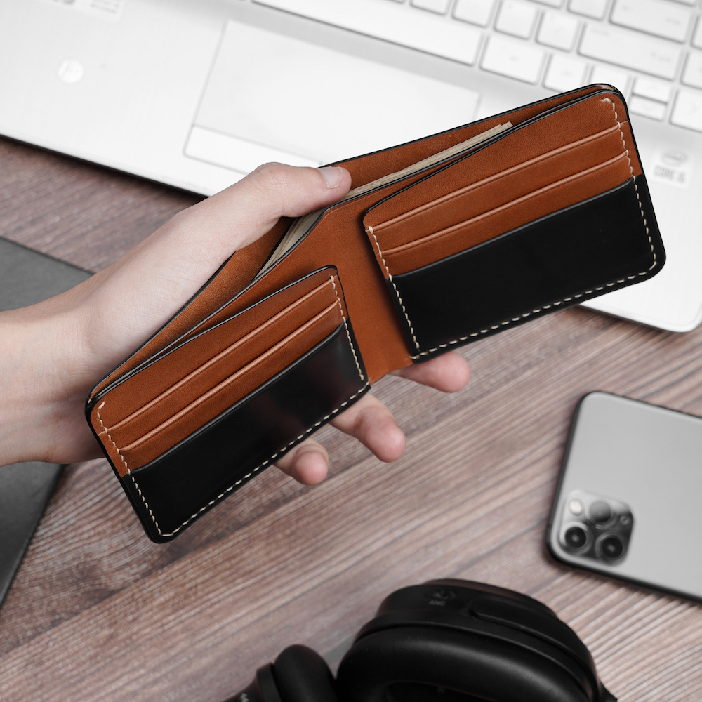 Bóp ví da mini nam Handmade GARNACH Pano Elegant