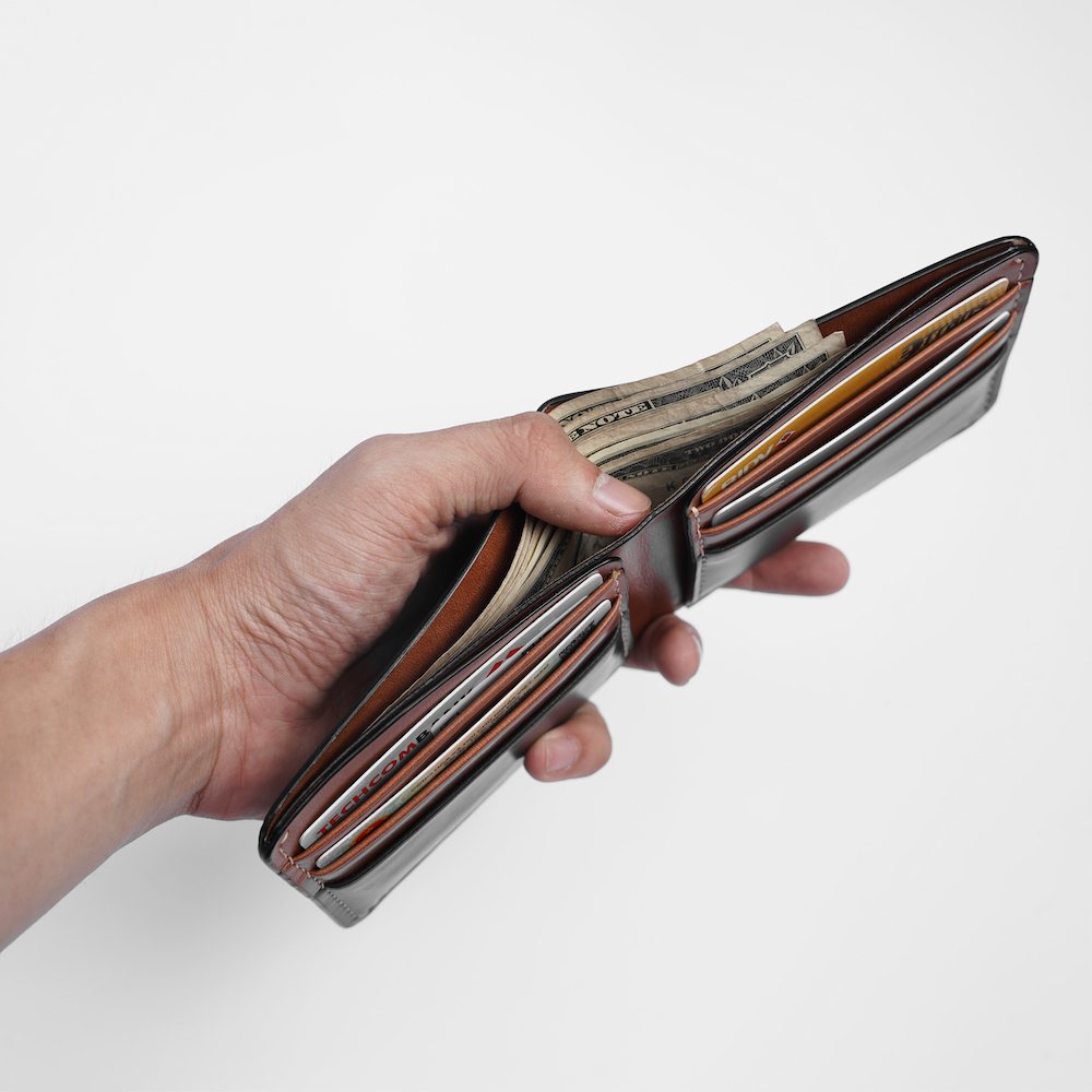 Bóp ví da mini nam Handmade GARNACH Pano Elegant