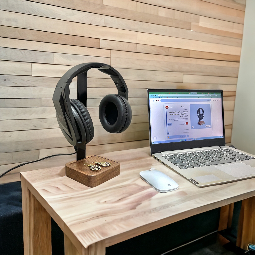 Giá Treo Tai Nghe/Headphone Gỗ Tự Nhiên  - Khắc LASER theo yêu cầu