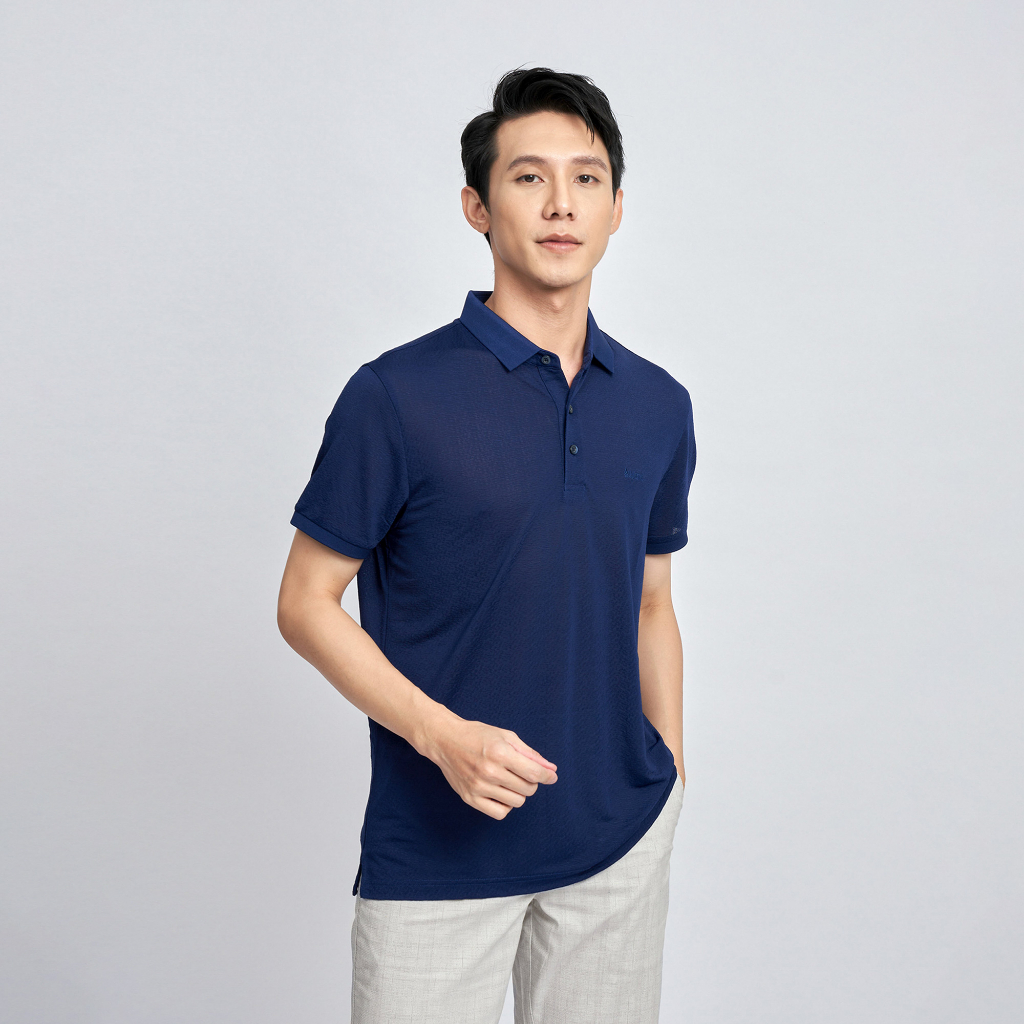 Áo Polo Nam Vải Modal Gỗ Sồi 1023 Mềm Mát Cao Cấp Dáng Suông Màu Xanh Đen - Vulcano