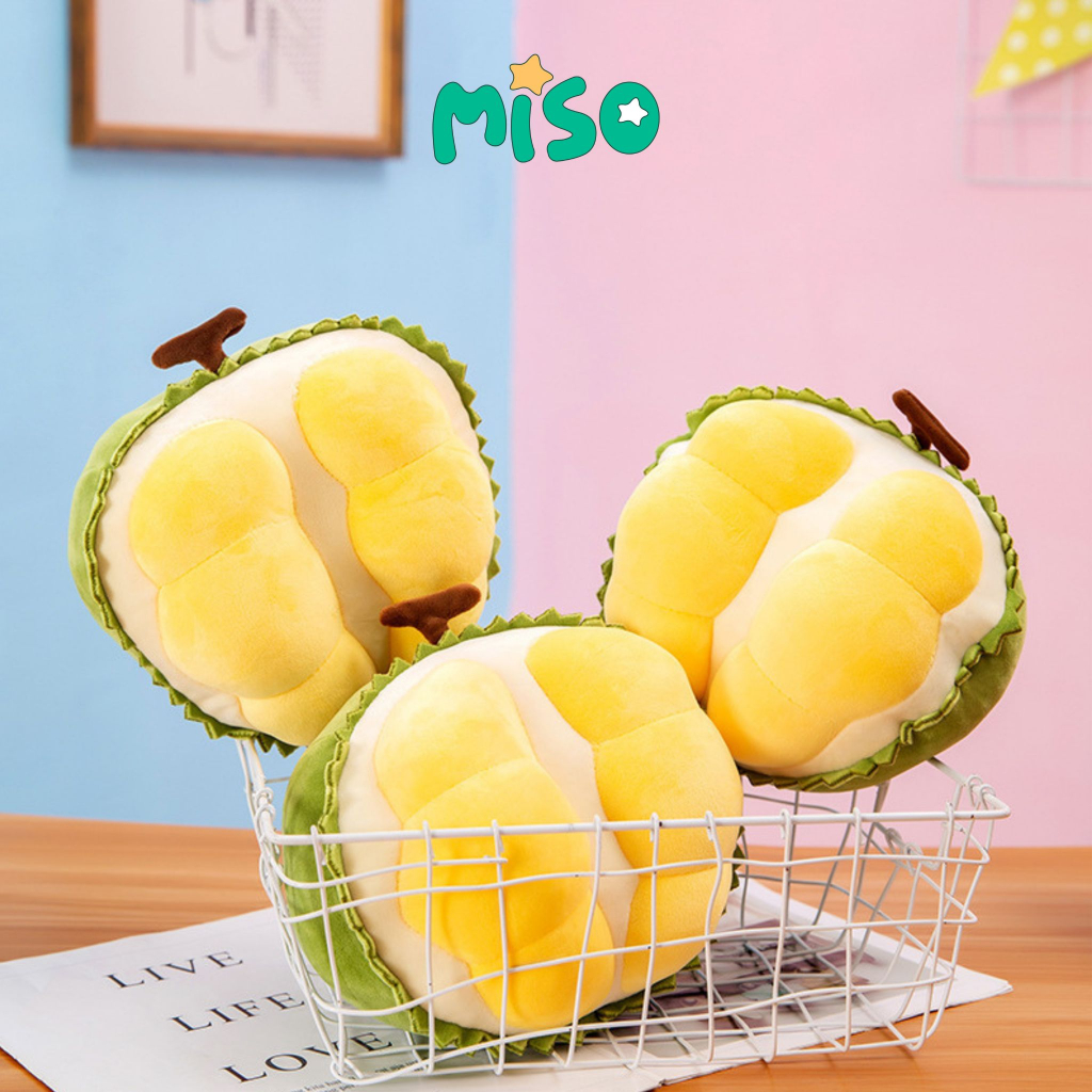 Gấu Bông Hình Quả Sầu Riêng, Quả Cam Nhồi Bông Cao Cấp, Gấu Bông Miso