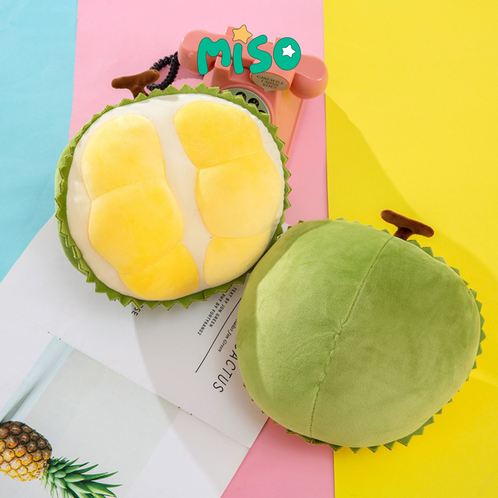 Gấu Bông Hình Quả Sầu Riêng, Quả Cam Nhồi Bông Cao Cấp, Gấu Bông Miso