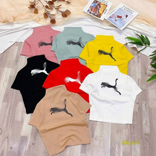 Áo croptop cổ trụ siêu xinh, áo thun croptop cổ lọ