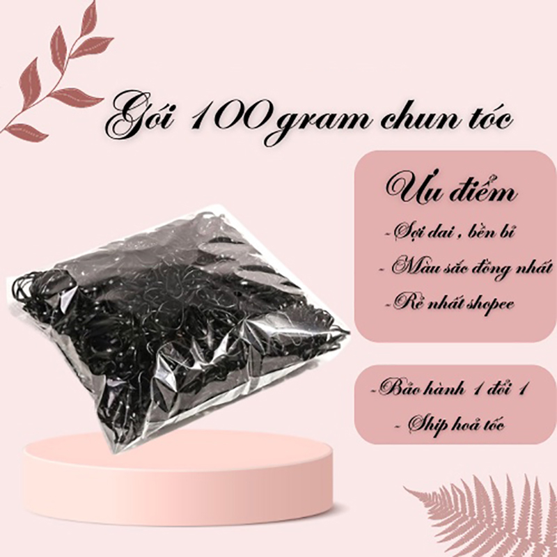 Gói 100g thun cột tóc nữ Hàn Quốc dễ thương iLita túi thun phụ kiện buộc tóc đẹp nhiều màu đen