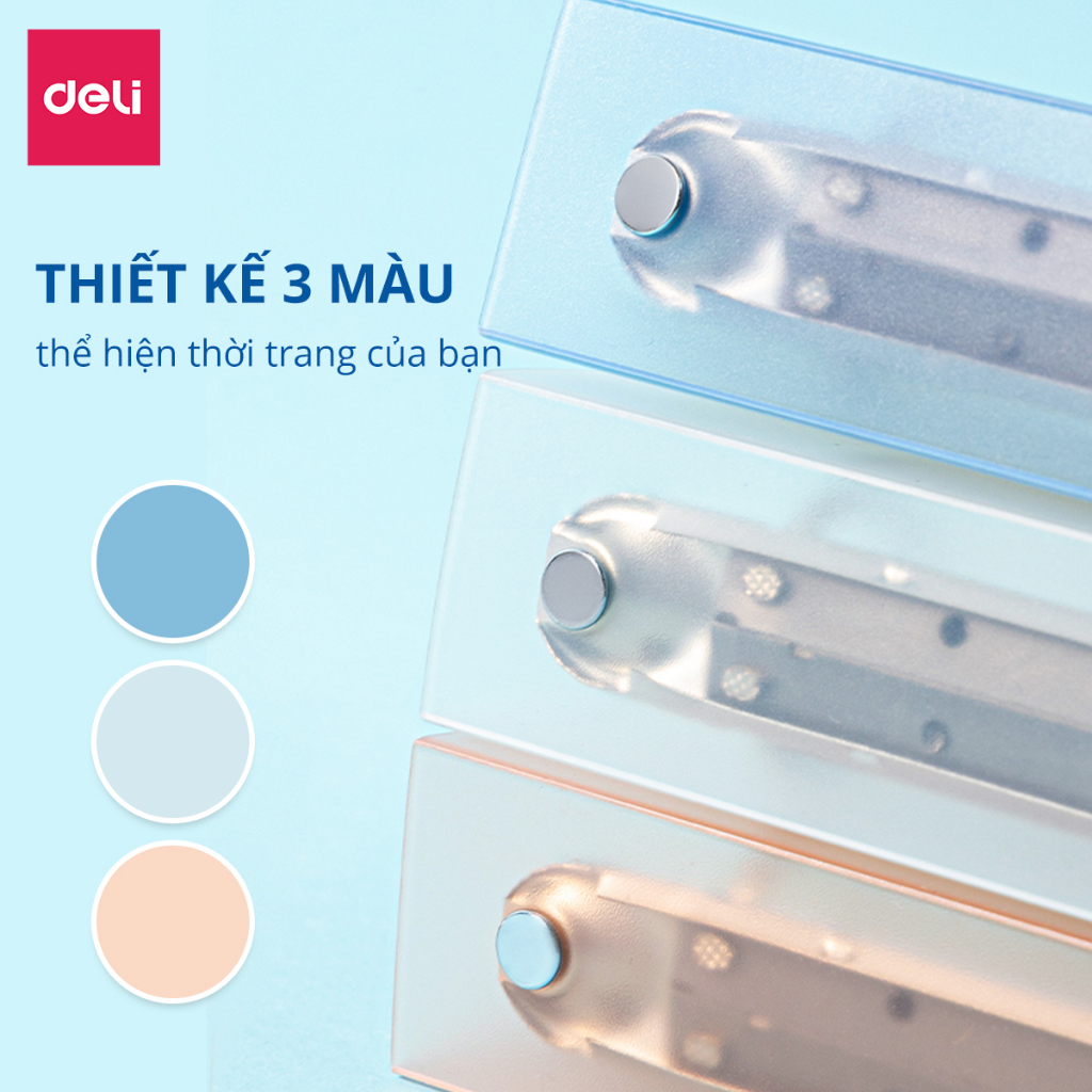 Bìa File lá còng sắt học sinh A4 Deli 4 còng đựng file tài liệu, lưu trữ hồ sơ văn phòng cao cấp sẵn 4 lá