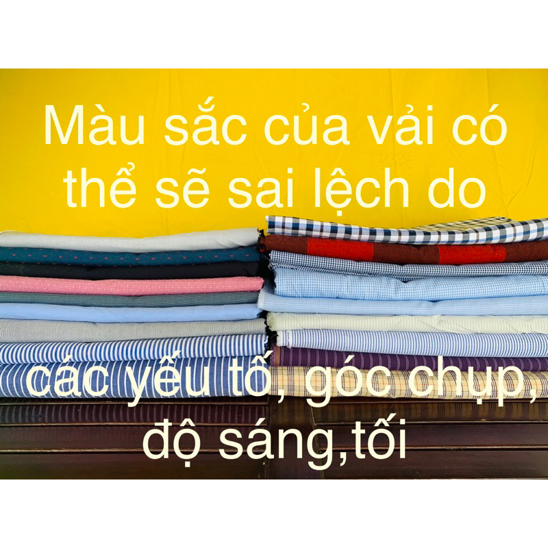 Khổ 1mét x1,5mét vải sơ mi 100% cotton giá thanh lý có thể may quần đùi, váy ngắn hoặc đồ cho bé