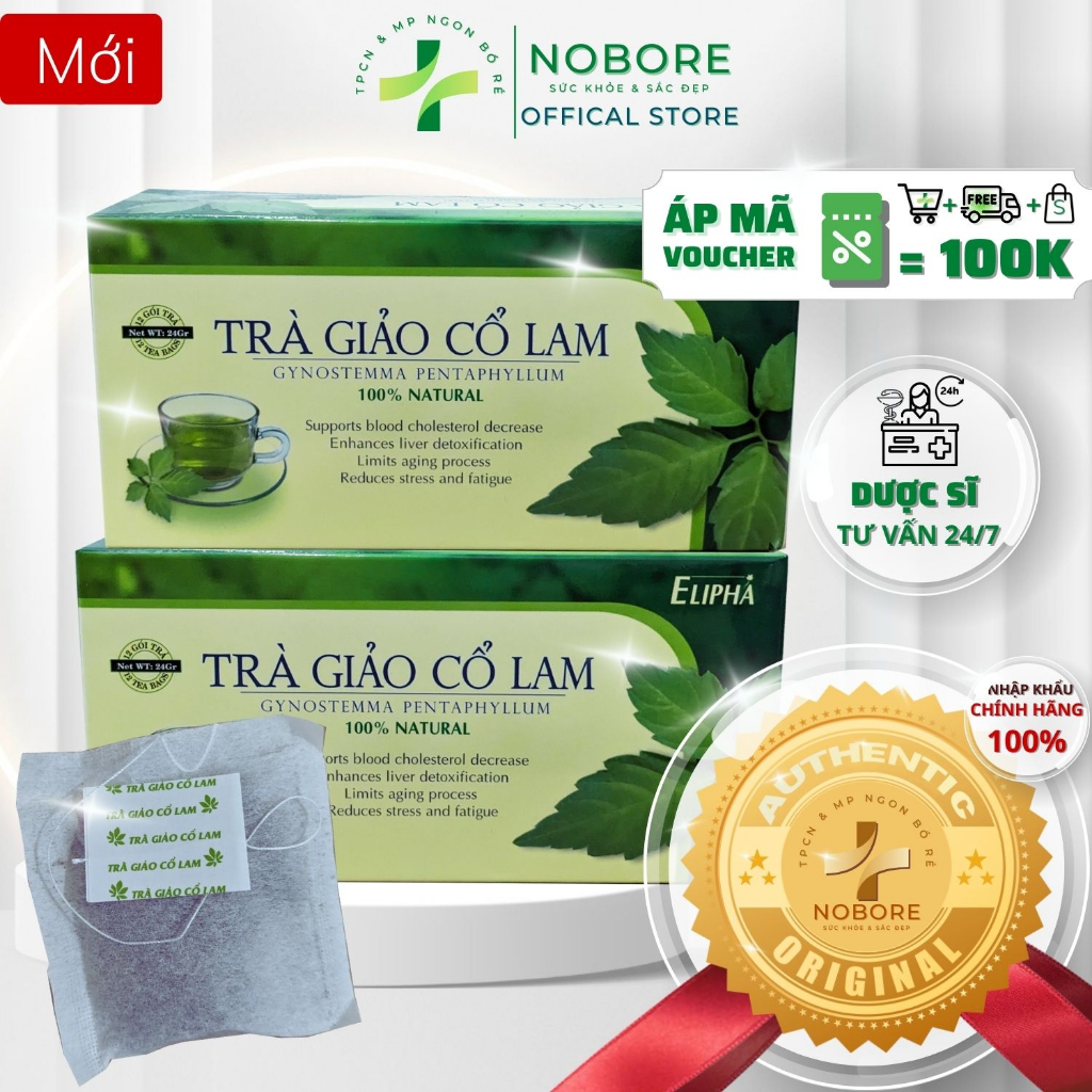 Trà Giảo Cổ Lam ELIPHA Giảm Nguy Cơ Xơ Vữa Mạch Máu, Tăng Cường Chức Năng Giải Độc, Bảo Vệ Tế Bào Gan | [NOBORE]