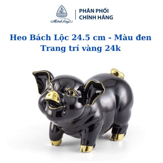 Tượng Heo Bách Lộc 24.5cm - Đen Chỉ Vàng 00552431V Minh Long