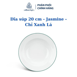 Dĩa súp minh long 20 cm jasmine chỉ xanh lá