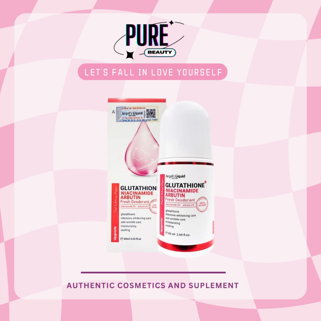 Lăn Khử Mùi Angel’s Liquid Gluthathione Niacinamide Fresh - 60ml