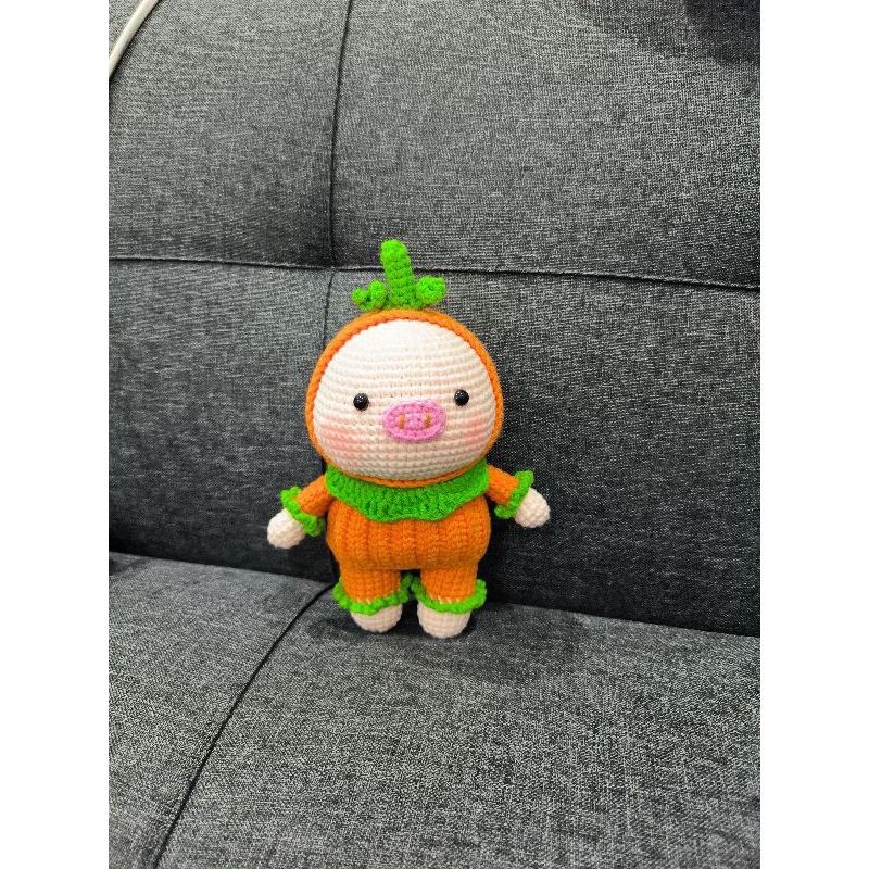Heo bằng len handmade - Heo bí ngô ngộ nghĩnh