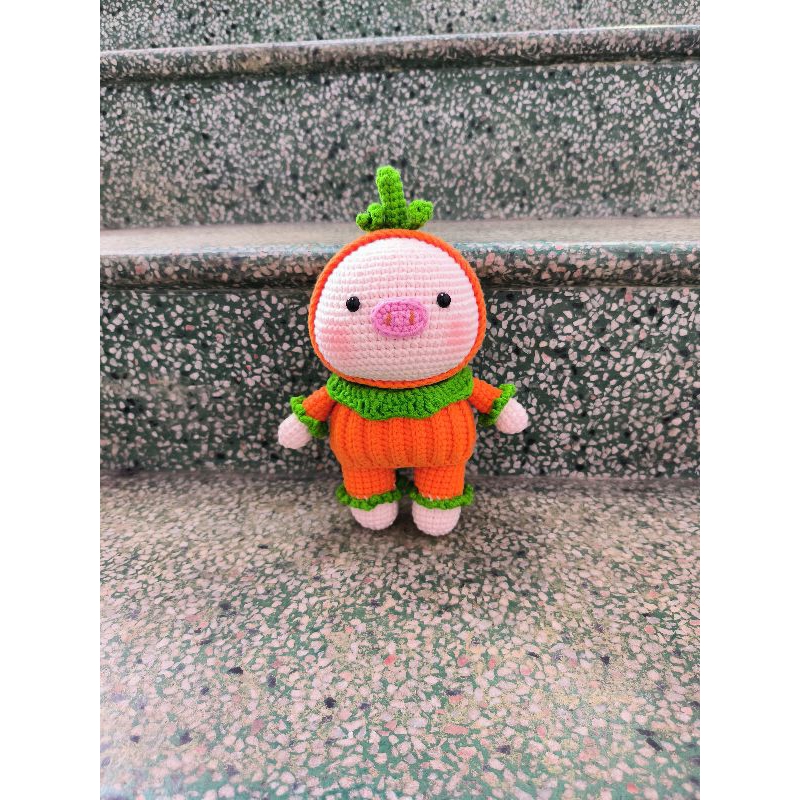 Heo bằng len handmade - Heo bí ngô ngộ nghĩnh