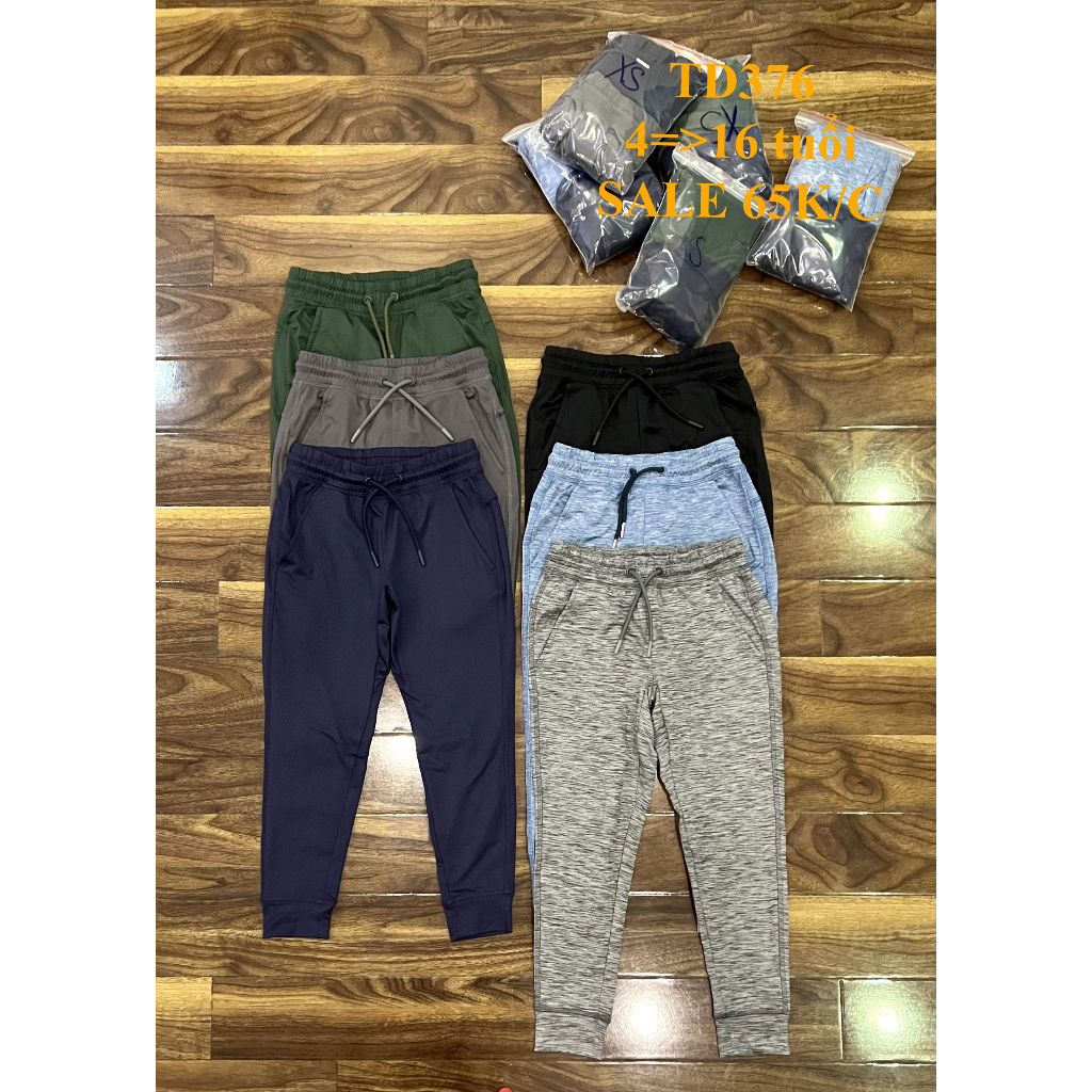 SALE 65K * Mã TD376: Quần thun  dư xịn, chất co giãn unisex trai gái mặc đều đẹp