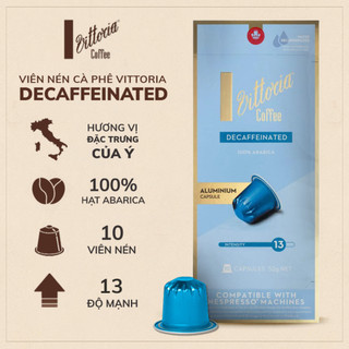 Viên nén cafe Vittoria Decaffeinated, Cà phê viên nén dùng với máy Nespresso hộp 10 viên