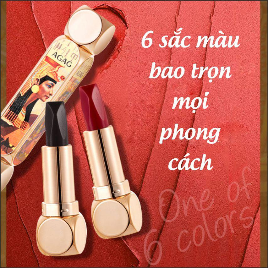 Son Môi Nữ Son Lì Không Trôi Chính Hãng Ai Cập Kèm Dưỡng Môi, Chất Son Lì, Mịn, Lâu Trôi Với Tích Hợp 6 Màu Son Hot Hit