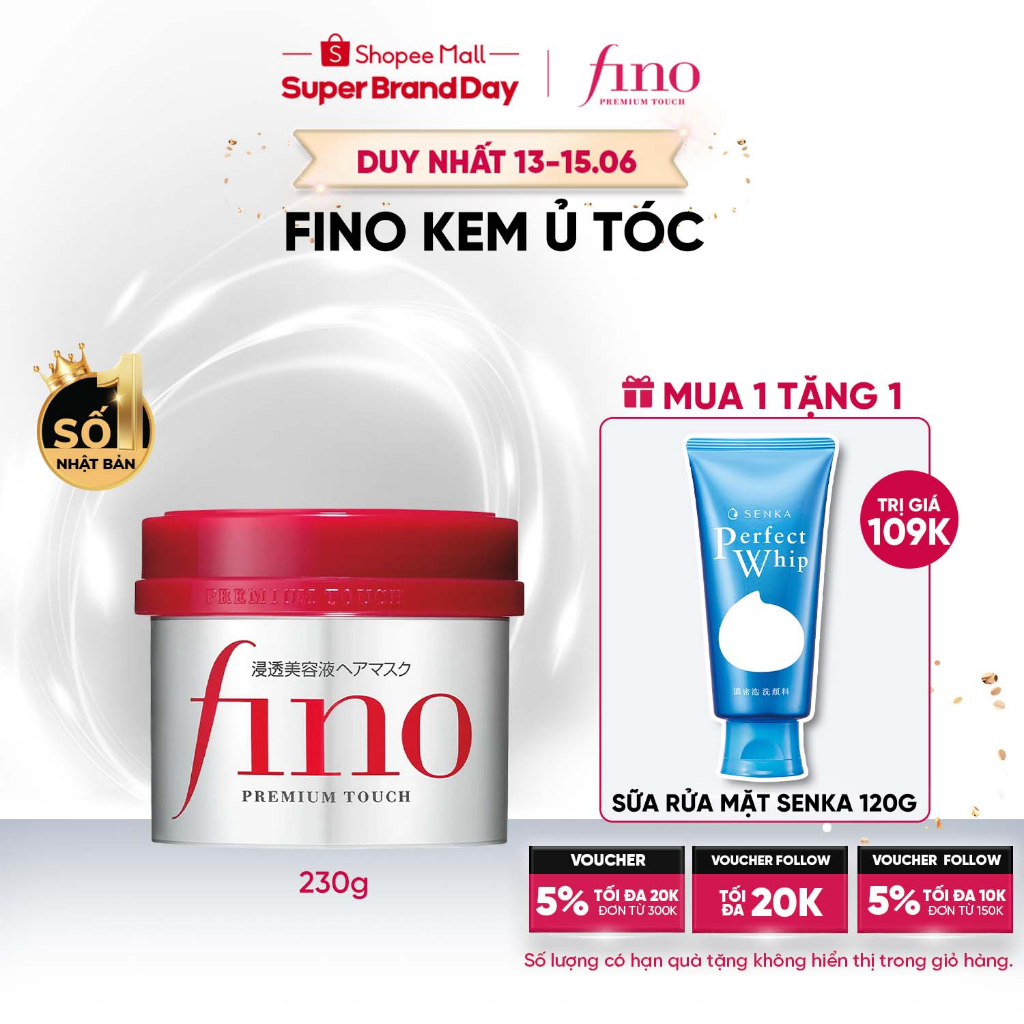 Kem ủ tóc cải thiện tóc hư tổn Fino Premium Touch 230 g