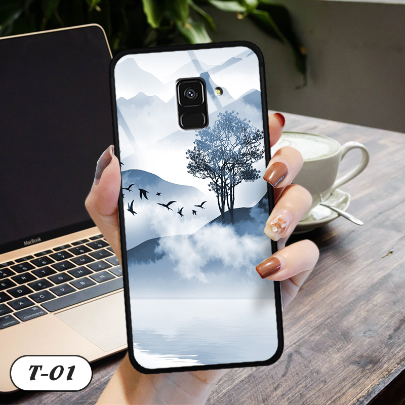 Ốp cường lực kính in 3D cho Samsung Galaxy A8 2018/A5 2018/A8 Plus 2018/A8 STAR/A9 STAR/A9 2018/A9 P