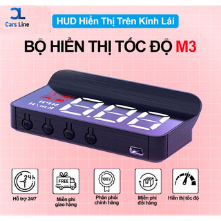 Bộ hud m7 hiển thị tốc độ kính lái ô tô -cảnh báo tốc độ thiết bị cắm cổng obd-hiển thị thông số xe lên kính lái xe ô tô