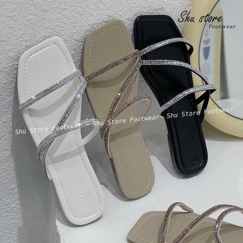 Shu Store | Dép đế bệt quai đính đá chữ Z thời trang mới dành cho nữ