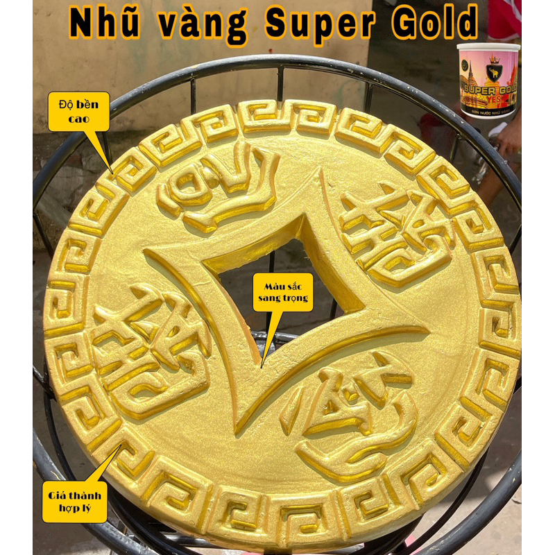 Sơn Nhũ Vàng 24K Ấn Độ Super Gold Yes 850gr
