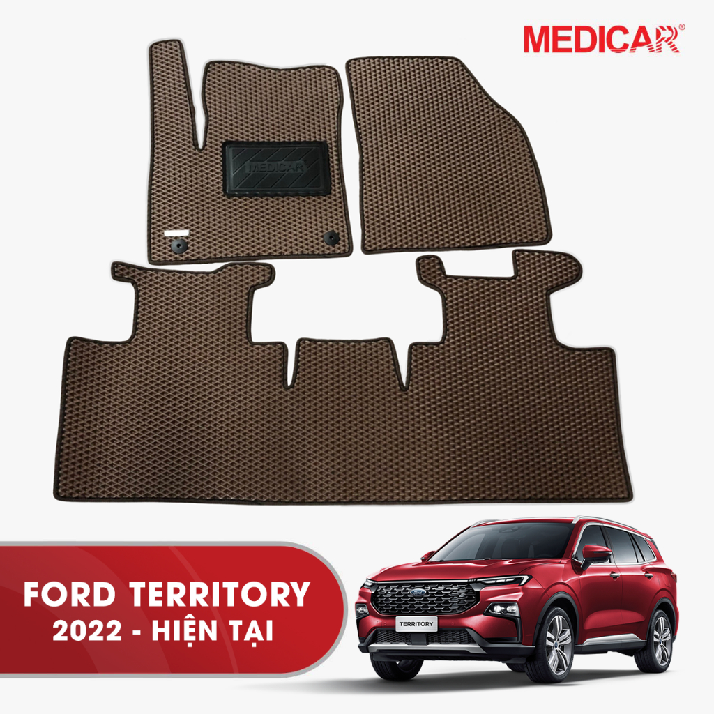 Thảm lót sàn ô tô Medicar xe Ford Territory (2022->hiện tại) - chống nước, không mùi, ngăn bụi bẩn