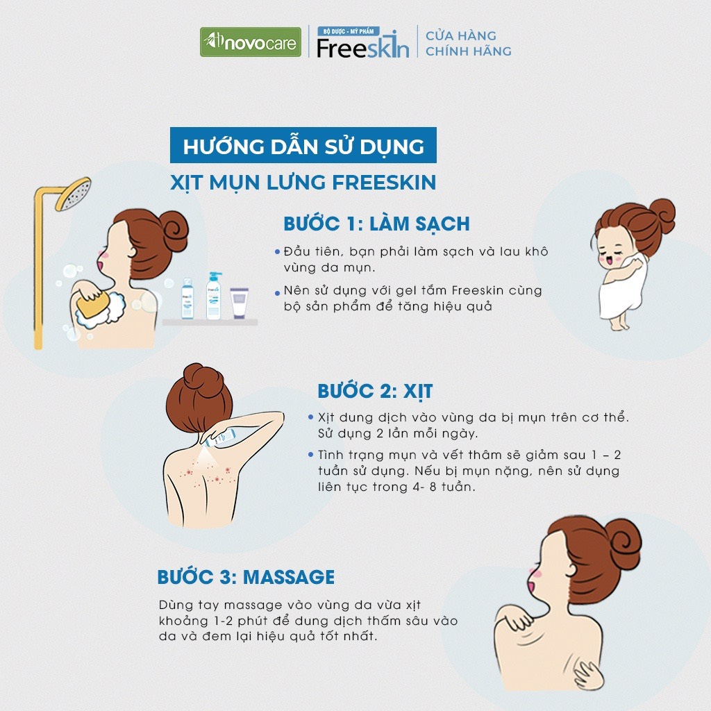 Combo Freeskin-  Bộ Sản Phẩm Viêm Nang Lông, Mụn Trứng Cá, Mụn Mặt Và Cơ Thể