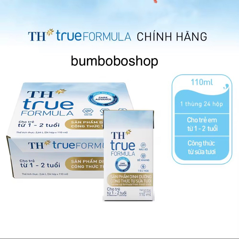 [Date 4/2024] Thùng 24 hộp sữa công thức pha sẵn TH FORMULA (110ml/hộp)