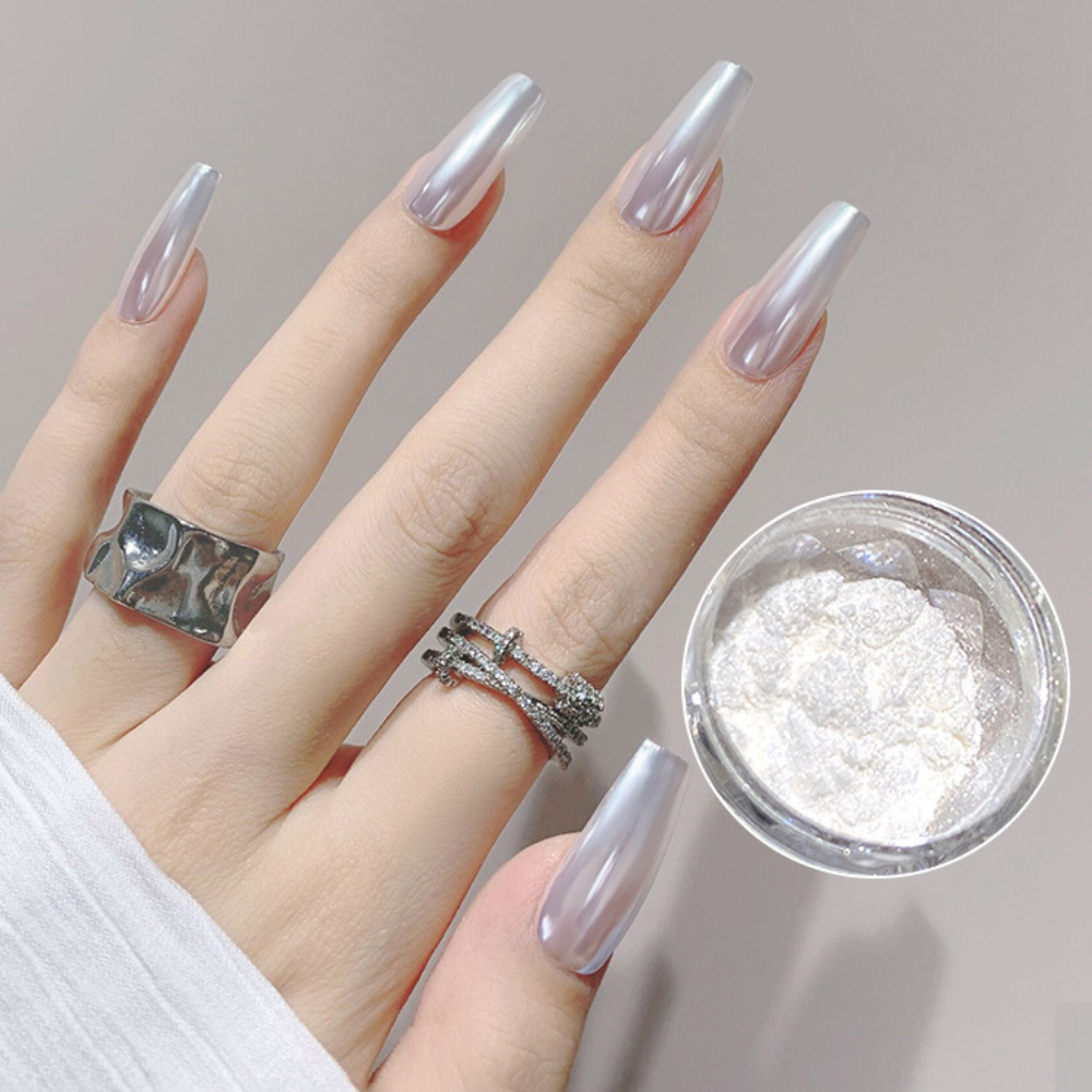 Tráng gương bột trắng siêu sáng trang trí nail