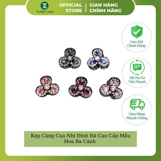 Kẹp Càng Cua Nhí Đính Đá Cao Cấp Mẫu Hoa Ba Cánh Korea Style Sweet Girl Headwear Simple Rhinstone Small Hair Claws Women