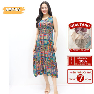 Váy mặc nhà thiết kế 2 dây tối giản siêu tôn dáng AMYRA - Đầm trung niên 2 dây thiết kế ôm eo sang trọng mặc nhà VA180