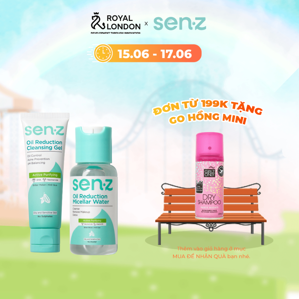 Bộ Đôi Tẩy Trang + Sữa Rửa Mặt Khổ Qua SenZ Oil reduction Sạch Sâu Kiểm Soát Dầu Nhờn Cho Da Dầu 50ML+30ML
