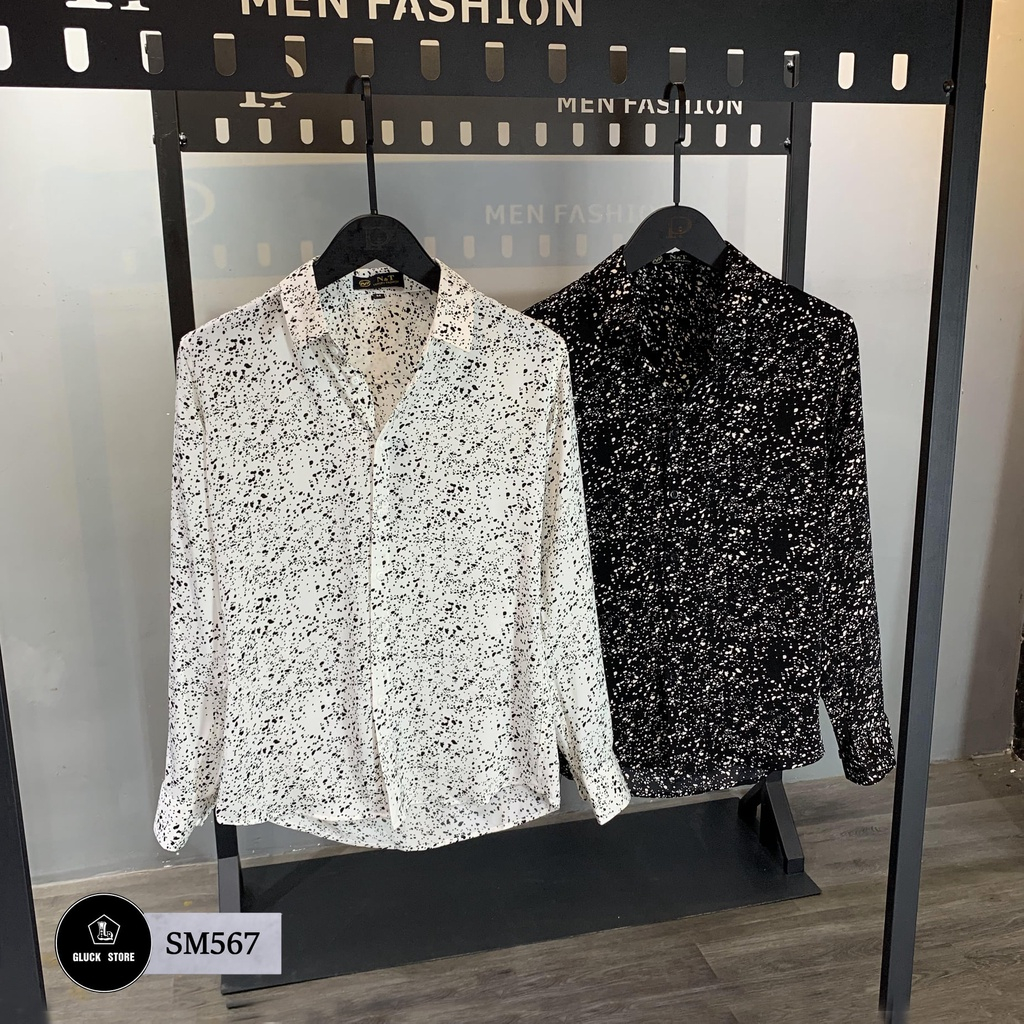 Sơ Mi họa tiết cao cấp , Chất vải lụa chống nhăn cao cấp