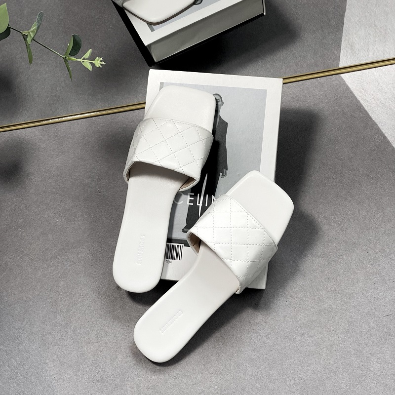 Dép xẹp nữ  quai ngang kẻ caro 3 màu bigsize 40,41,42,43,44 - Dép nữ bigsize đẹp